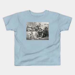 Puss in Boots at the Ogre's Castle - Gustave Dore Kids T-Shirt